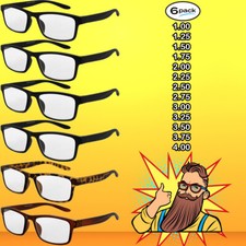 Reading Glasses Mens Womens 6 Pack Eyeglasses All Powers New Style Readers Glass