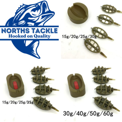 4 x Inline Methode Feeder + Form Set Karpfen Grob Tackle verschiedene Größen