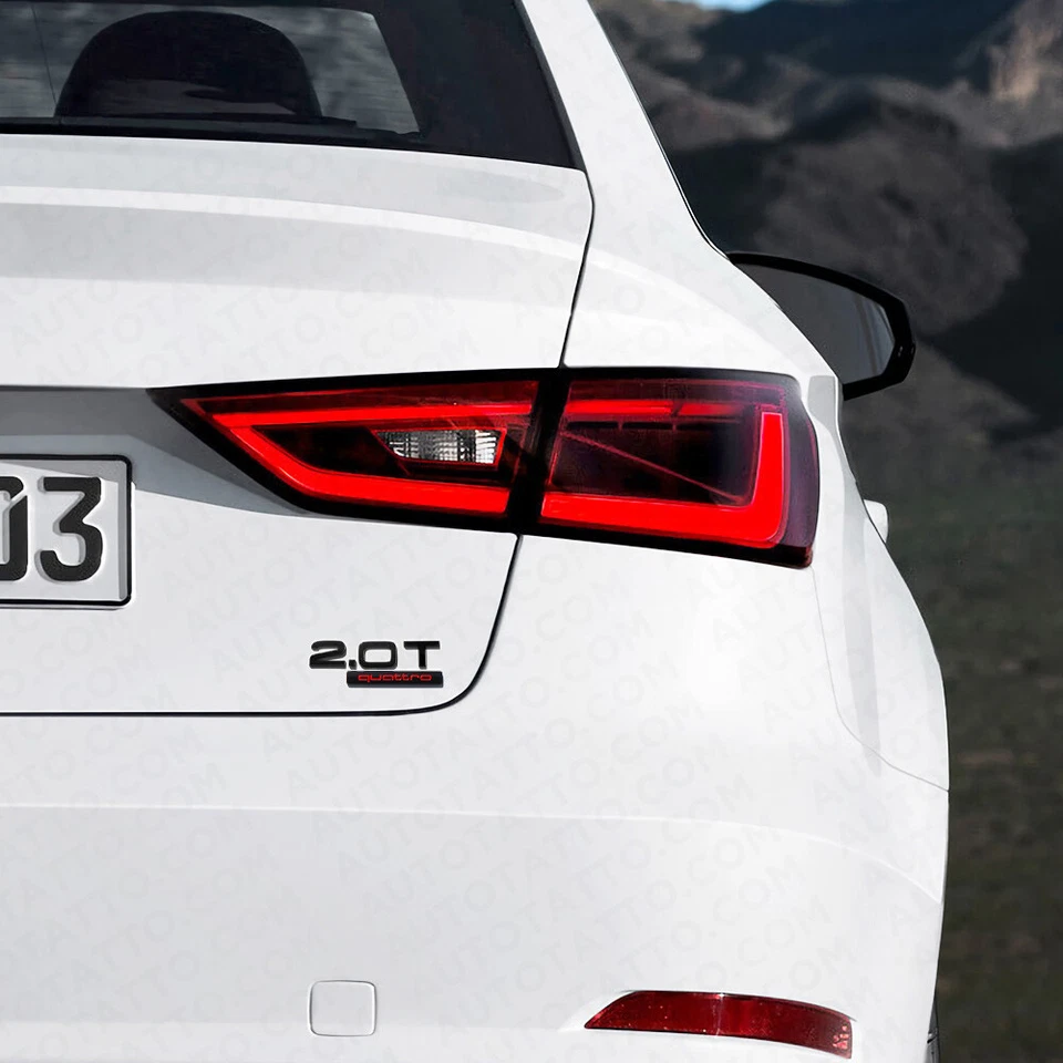 Tapa de maletero trasero para Audi Sport 96-22 Quattro placa de identificación emblema logotipo insignia negro Foto 4 de 4