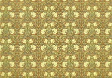 Dollhouse Wallpaper William Morris Art Nouveau Pimpernel Green Floral 1:12 Scale