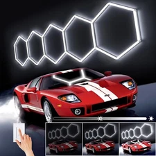 Hexagon LED Garage Lights 25 Pack Dimmable Ceiling Lights Shop Light for Garage