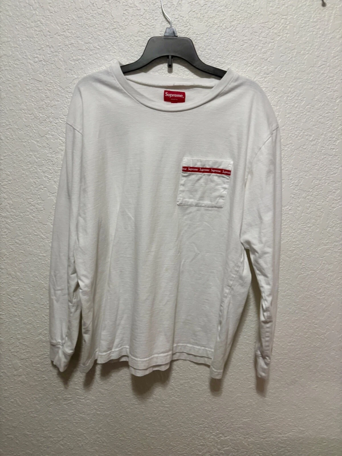 Chemise manches longues Supreme Pocket homme grande taille blanche