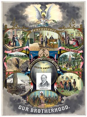 3424 Vintage Poster.interior Graphic Design.Our Brotherhood Spiritual.Deco Art