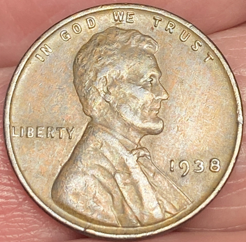 1938-P Lincoln Wheat Penny Beautiful Brilliant Toned Coin #3 - Picture 3 of 12