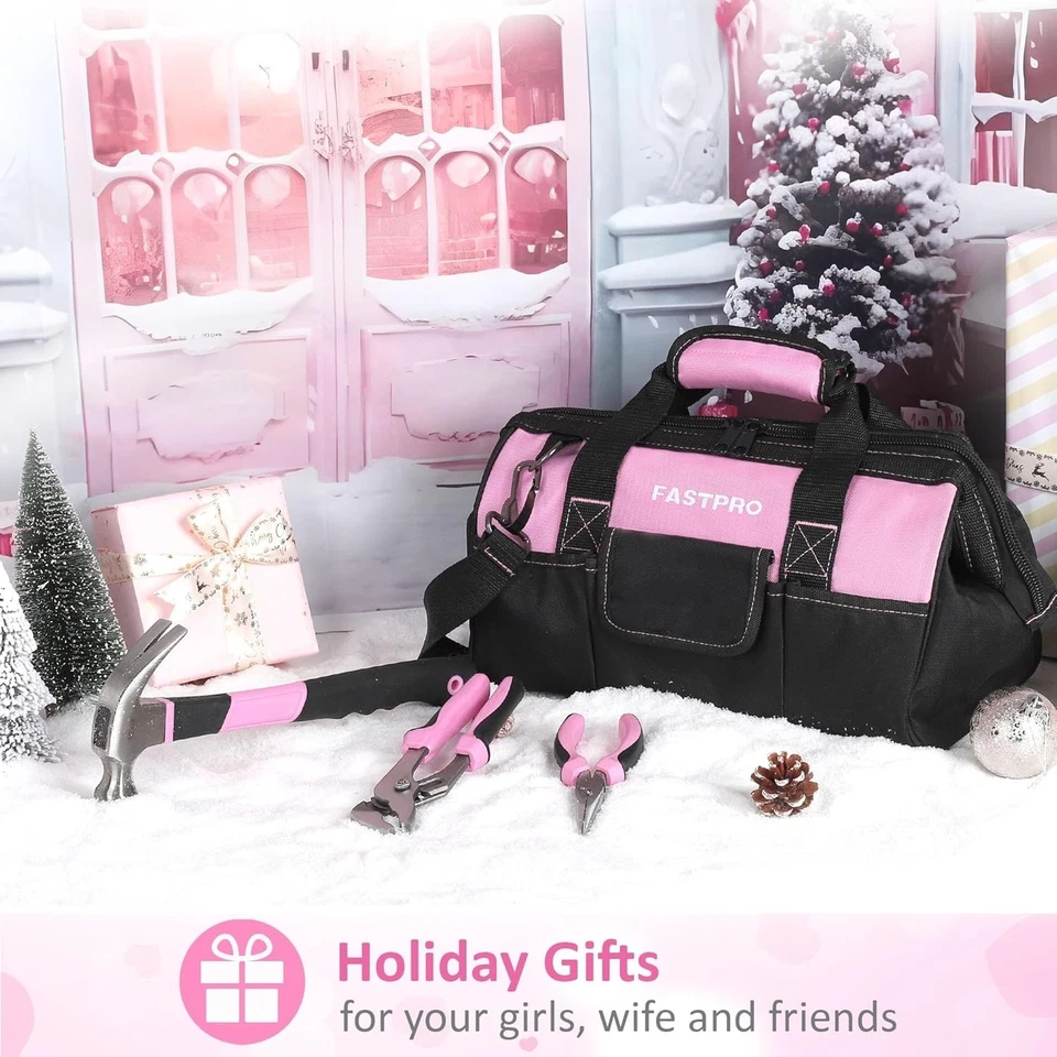 220-Piece Pink Tool Kit: Essential Tools for DIY Projects and Home Repairs - Image 4 of 4