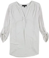 Sanctuary Clothing Womens Roll Tab Pullover Blouse, white, S