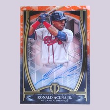Ronald Acuña Jr. 2019 Topps Tribute Orange Auto #IP-RAJ 01/25 ⚾
