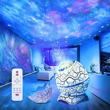 Dinosaur Egg Galaxy Star Projector Starry Light with Wireless Music Player, N...