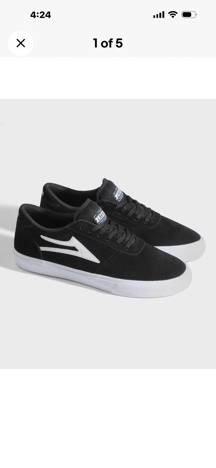 Lakai Manchester Skate Shoes Men's Size 11 Black/Leather Suede Sneakers
