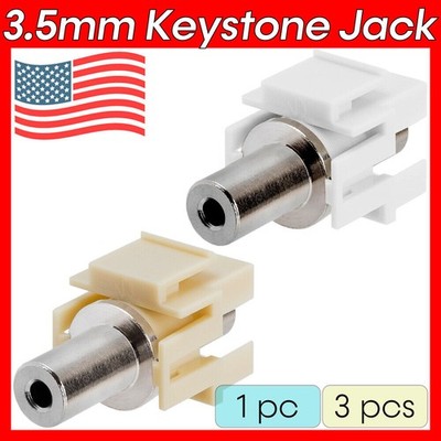 3.5mm Keystone Jack Coupler Stereo Audio Cable Adapter Female 3.5mm Coupler