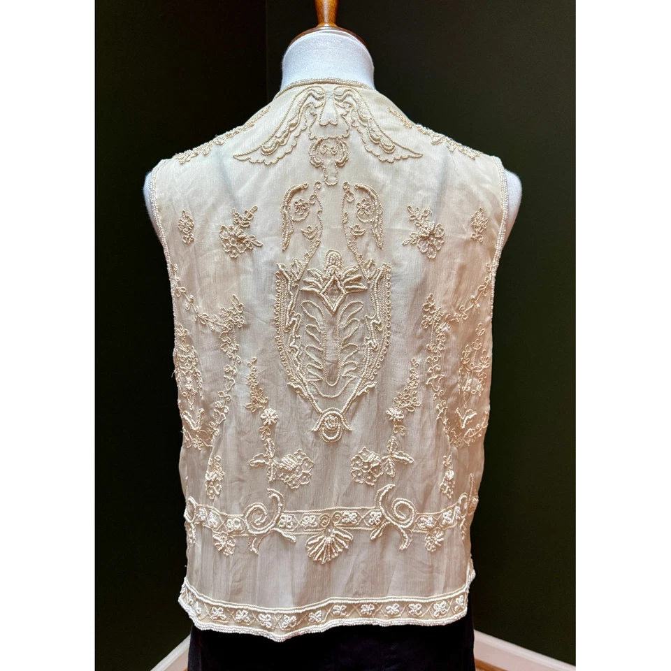 Винтажный женский жилет из бисера Rafaella размер M - Изображение 2 из 4