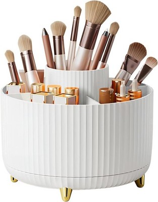 Spacious Large Capacity Rotating 360º Makeup Brush Holder Stationery Organizer