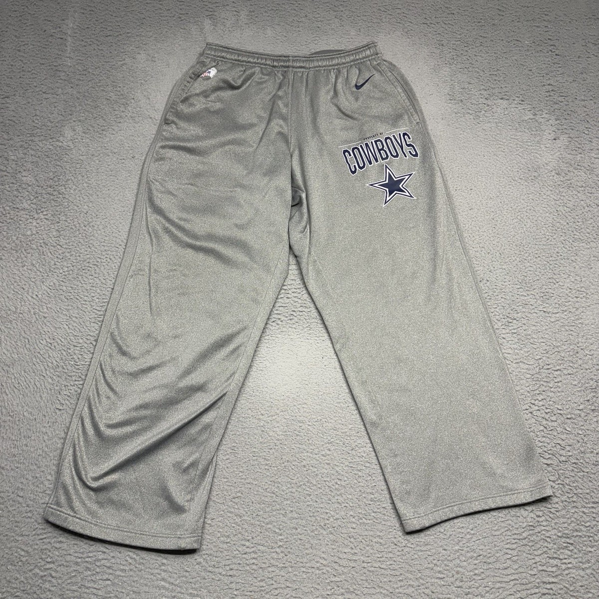 Nike Dallas Cowboys Pants Men Large Grey Blue Dri Fit Fleece