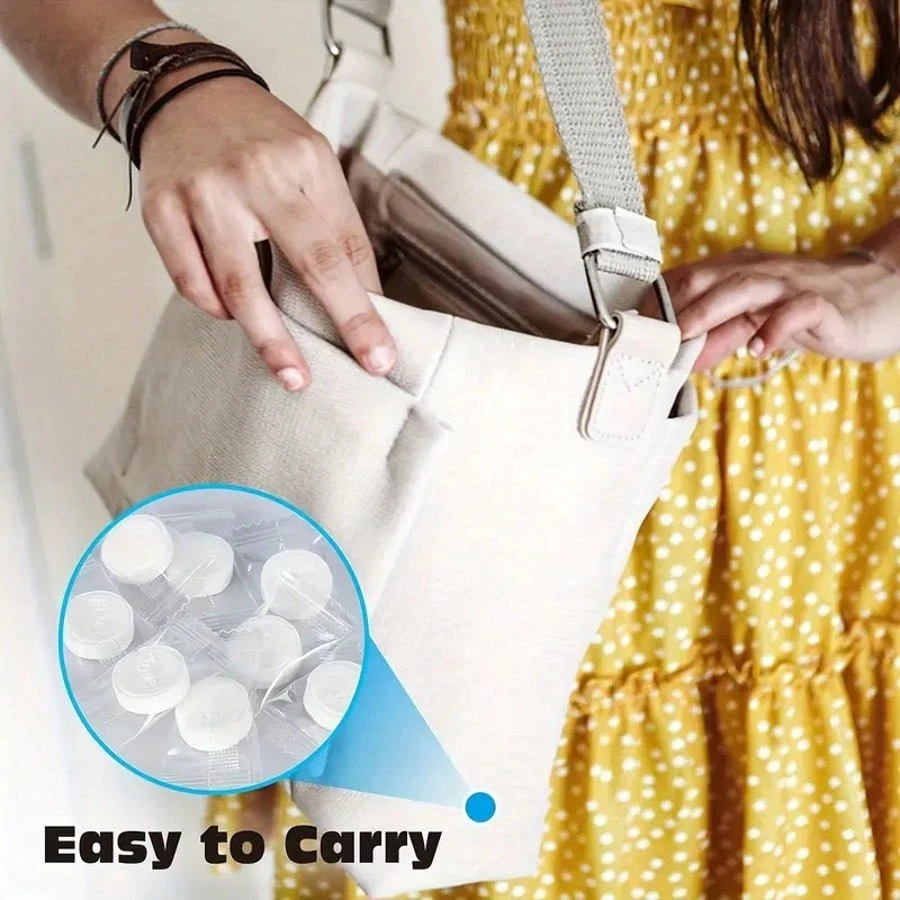 100 Pcs Portable Compressed Towels, Coin-Size for Camping & Hiking - Image 2 of 4