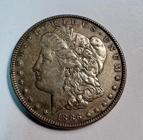 1886 Morgan Silver Dollar EF Extremely Fine condition 90% Silver In Capsule AUTH