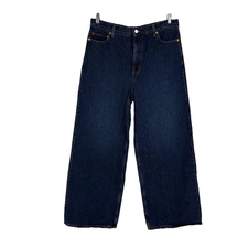 Goop G Label Womens Wide Leg Dark Wash Jeans 29 100% Cotton Capsule Minimal