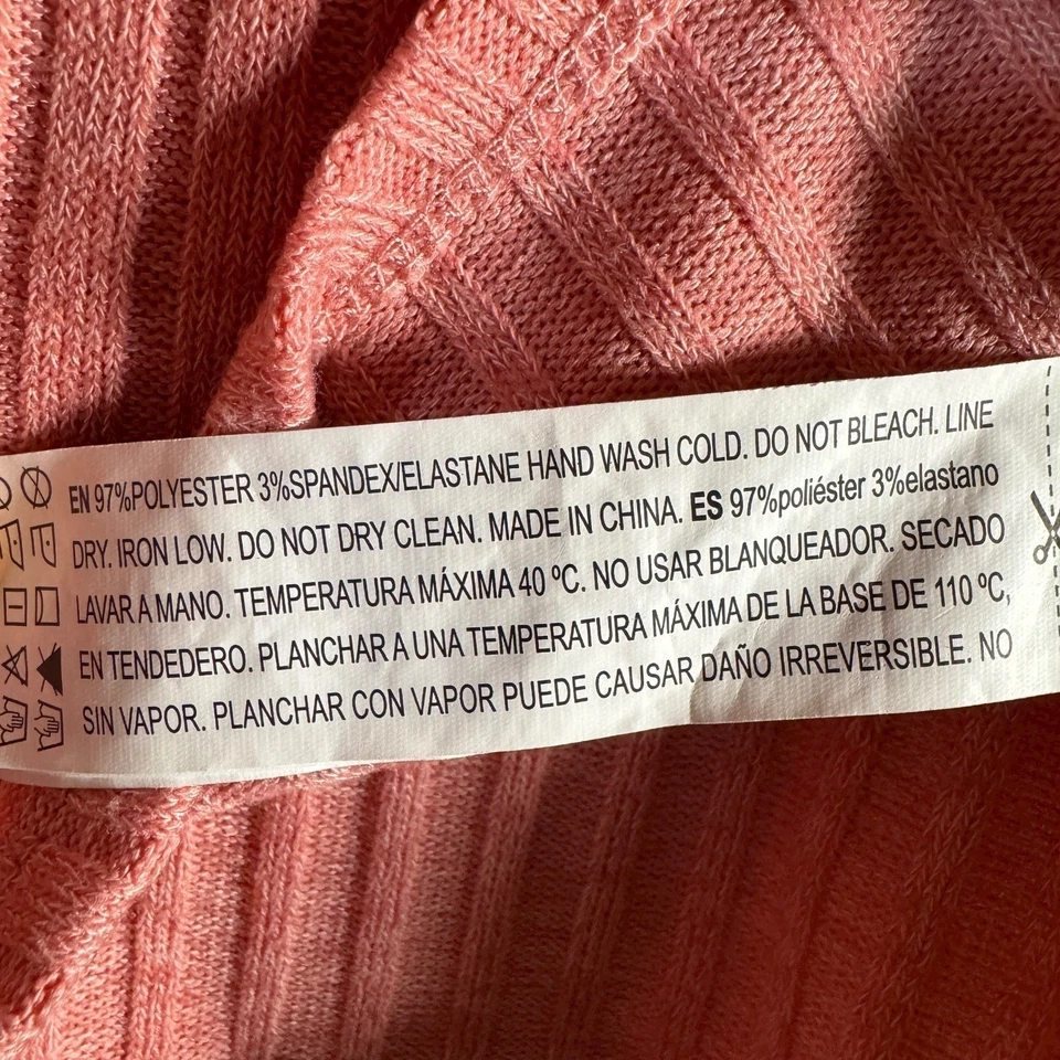 Forever 21 Women's S Pink Ribbed Mock Neck Batwing Cropped Sweater Minimalist - Image 4 of 4