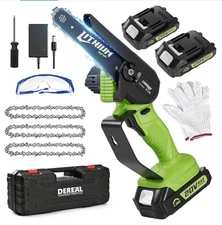 6 Inch Mini Chainsaw Cordless with 2 Batteries Handheld Electric Tree Saw