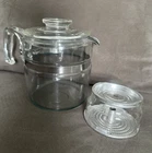 Vintage Pyrex Flameware Glass Percolator Coffee Pot, 7756-B 6 Cup No Stem