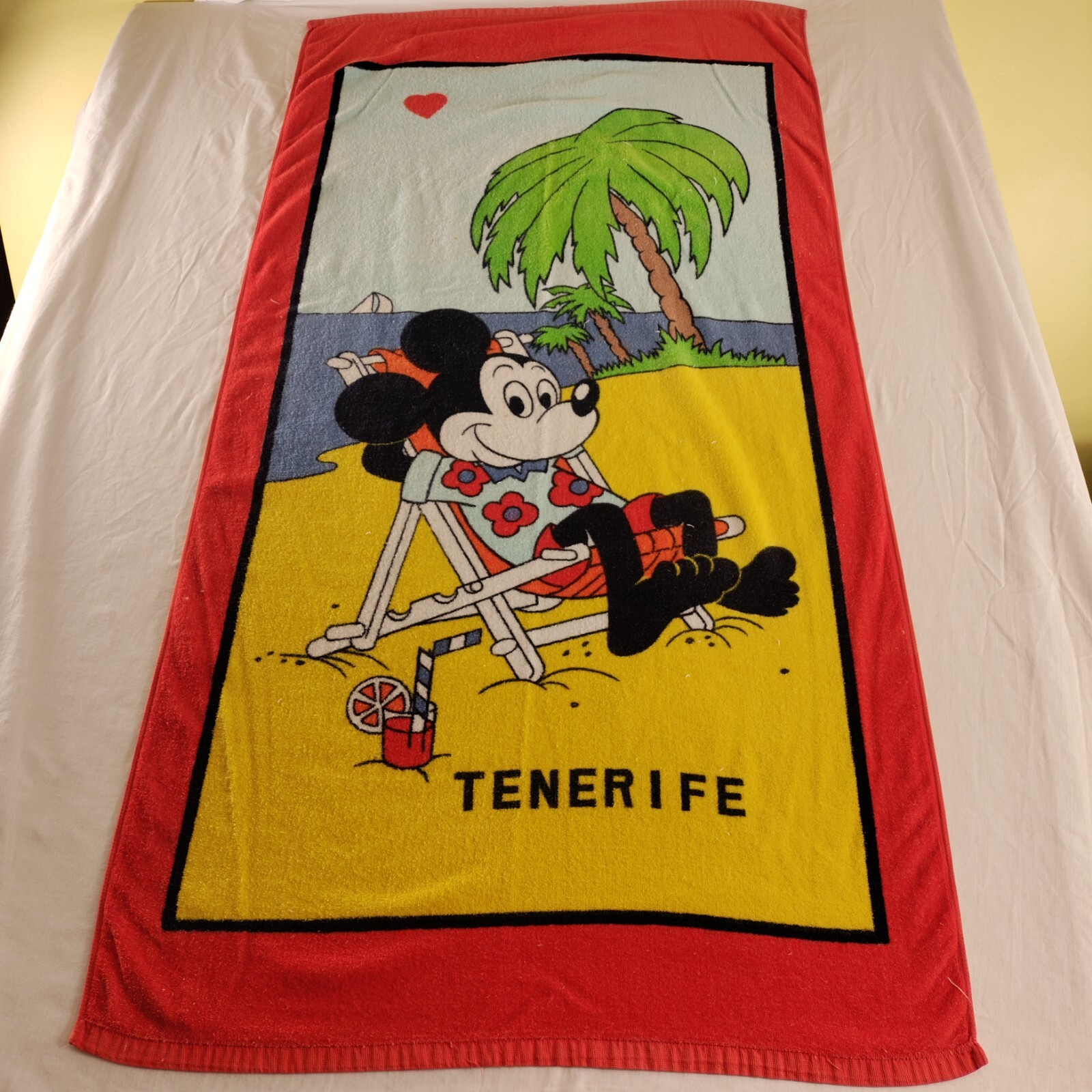 Toalla de playa Tenerife España Hotel De colección Mickey Pool (28" x 56,5") - Mal estado