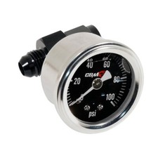 CBM-FP192-04-KIT-B CBM INLINE -4AN TO -4AN 1/8" NPT PRESSURE GAUGE 0-100 PSI