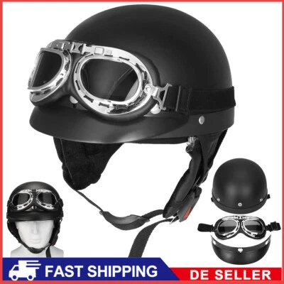 MARKON 2025 Rollerhelm Motorradhelm Jethelm Halbschalenhelm Retro Helm + UV-Brille NEU