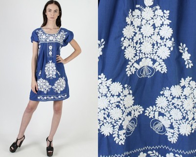 white floral mexican dress