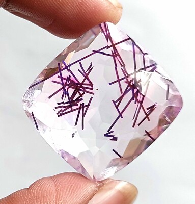 Purple Quartz Cushion Cut 55-75 Ct Lab-Created Transparent Certified Gems JSH