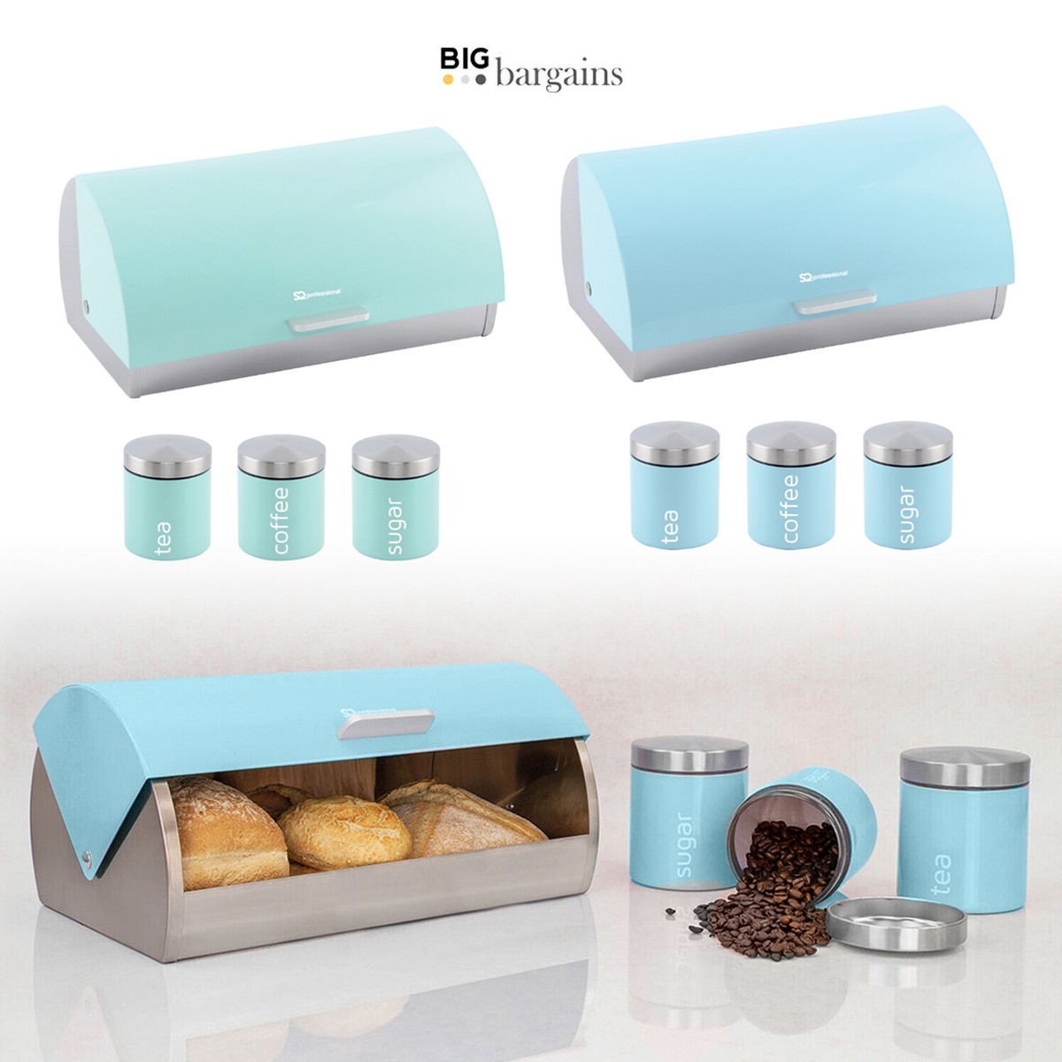 Storage Canisters Tea Coffee Sugar Canisters Home Bargains Set Of
