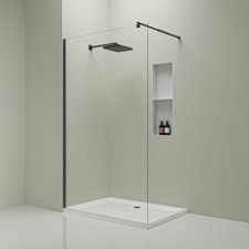 Valeria 8mm Glass Walk In Shower Screen With Chrome Frame - Various Sizes