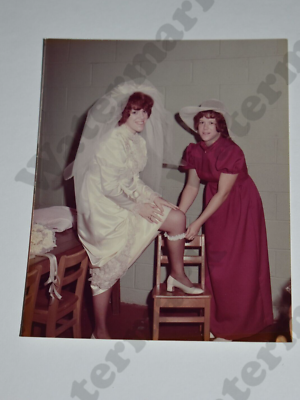candid of pretty woman bride garter belt 70's VINTAGE PHOTOGRAPH Er | eBay