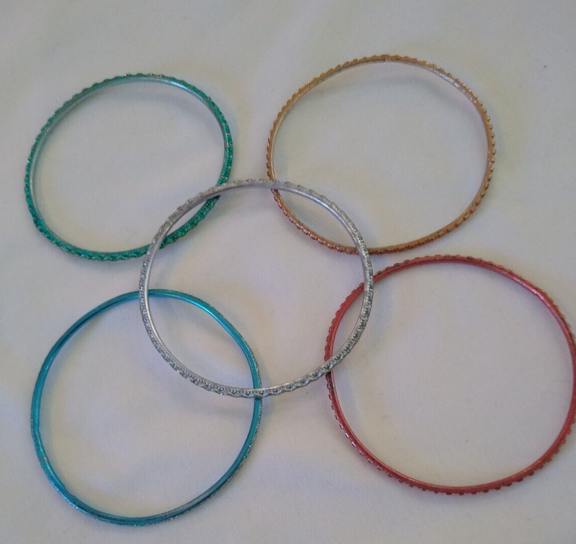 MULTI-COLOR SPARKLING BANGLE BRACELETS-PASTEL SHA… - image 6