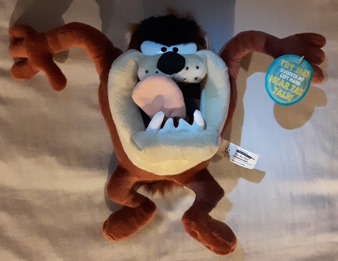 Looney Tunes Talking Tongue Twisting Taz stuffed animal plush