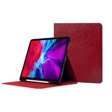 iPad Air 5 Case - Air 5th Gen-Genuine Leather Cover - Pencil Holder -Sleep/Wake