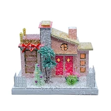 Cody Foster Light Up Christmas House, Glitter House, Pink Palm Spring House