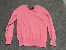 SUPERDRY Men Cashmere Blend Jumper Pullover Sweater Size L Orange Label Pink