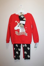 CARTER'S GIRLS OUTFIT COMBO SWEATSHIRT 2 LEGGINGS 3 PAIR SOCKS UNICORN SIZE 4T