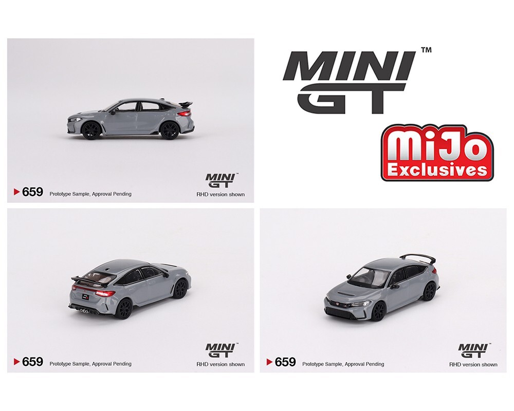 2023 Honda Civic Type R 1/64 Diecast Model Car in Sonic Gray Pearl - GTMGT00659