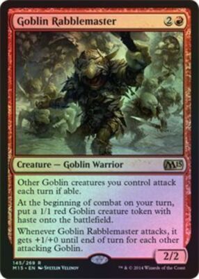 Moderatly Played, English - 1 x MTG Goblin Rabblemaster - Foil Magic 2015