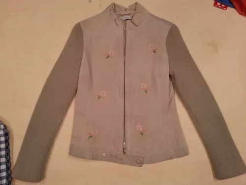 nwot women's suede knit jacket size small korean