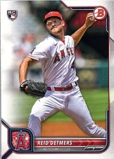 Reid Detmers 2022 Bowman RC #44 Los Angeles Angels 3Row 4A.4