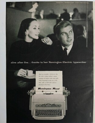 1954 Remington Rand electric typewriter  coffin photo Barberry room ad