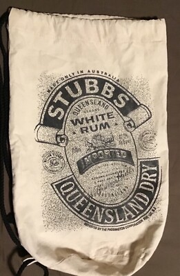 Vintage Stubbs Queensland White Rum Alcohol Canvas Bag Advertising 20x13 1/2 