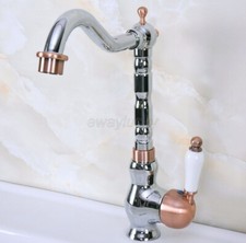 Chrome  Red Copper Bathroom  Kitchen Basin Mixer Tap Sink Faucet Swivel Spout