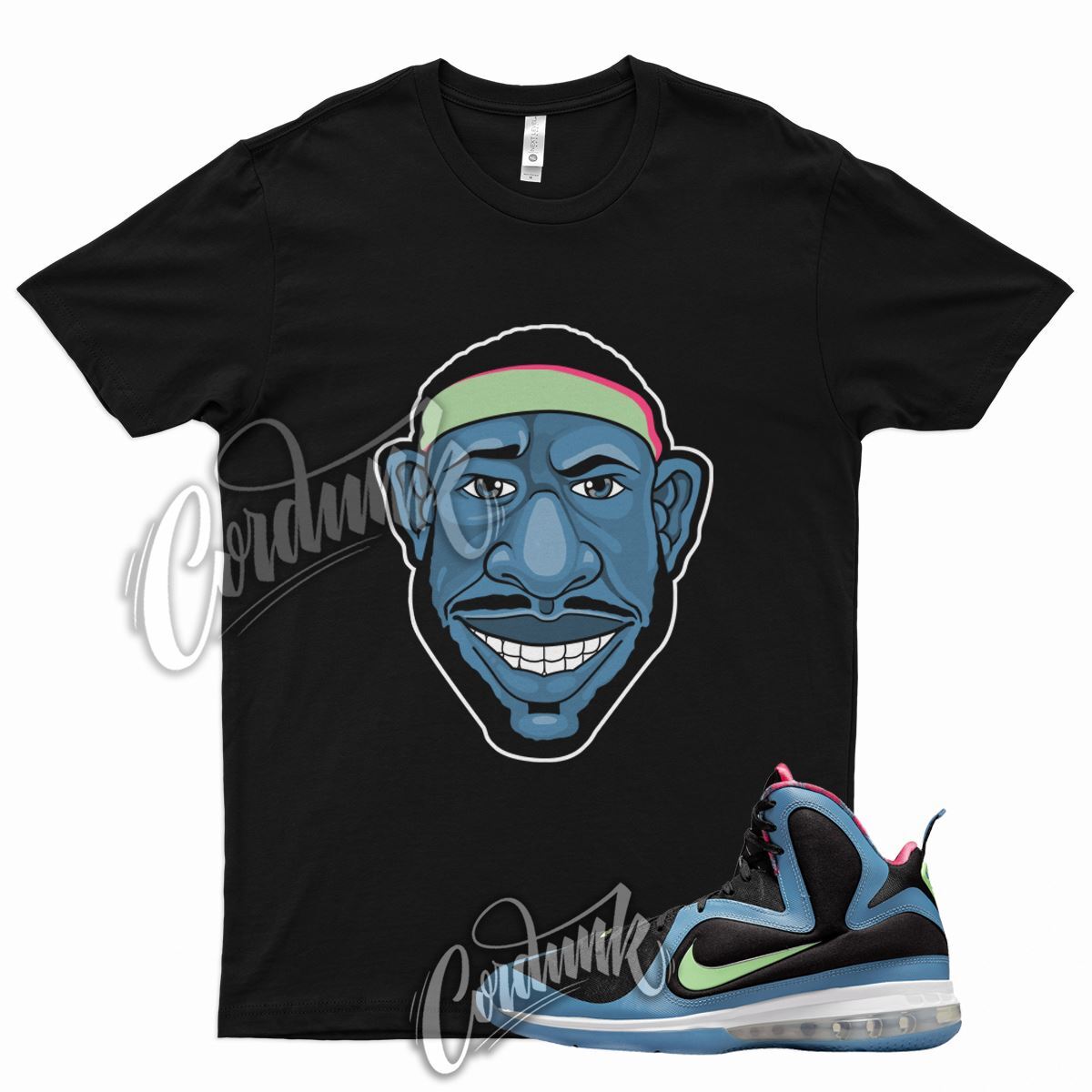 LB T Shirt for N LeBron South Coast Blue Green Pink Lime Neon