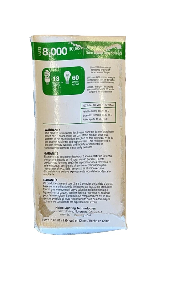 🔥(AN) 10x Halco 45058 CFL13/50/T2 13W Spiral CFL Bulb 5000K Daylight E26 - Image 3 of 4