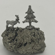 Pyrite With Christmas Tree And Deer Attached.  