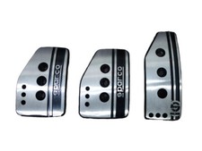 New Sparco Attitude Silver Aluminum Non Slip Sport Pedal Brake Pad Covers Manual
