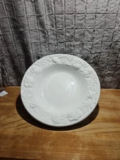 Over and Back Italy WHITE RIM PASTA BOWL 13 1/2 " Embossed 1 ea    