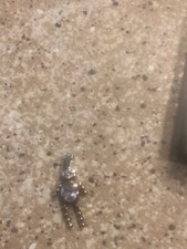 Boy Sterling Silver April Birthstone Pendant Charm Crystal Vintage Babies 925